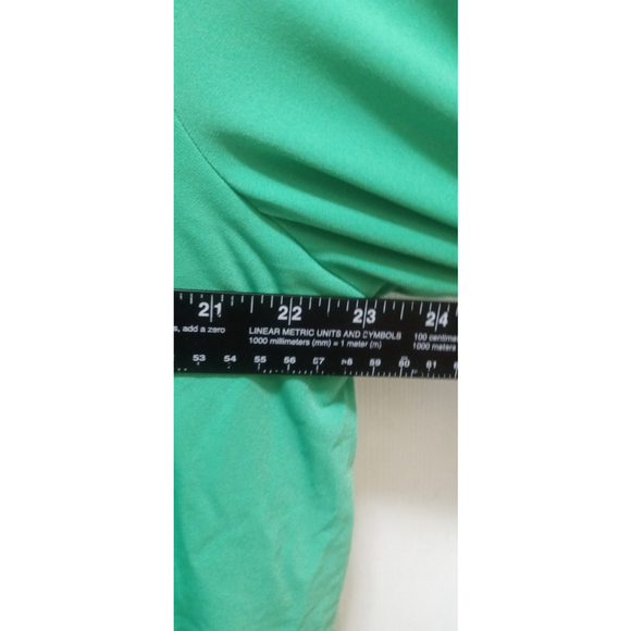 Susan Graver X-Large XL Top Layered Tiers 3/4 Sleeves Round Neck Stretch Green - Picture 3 of 6